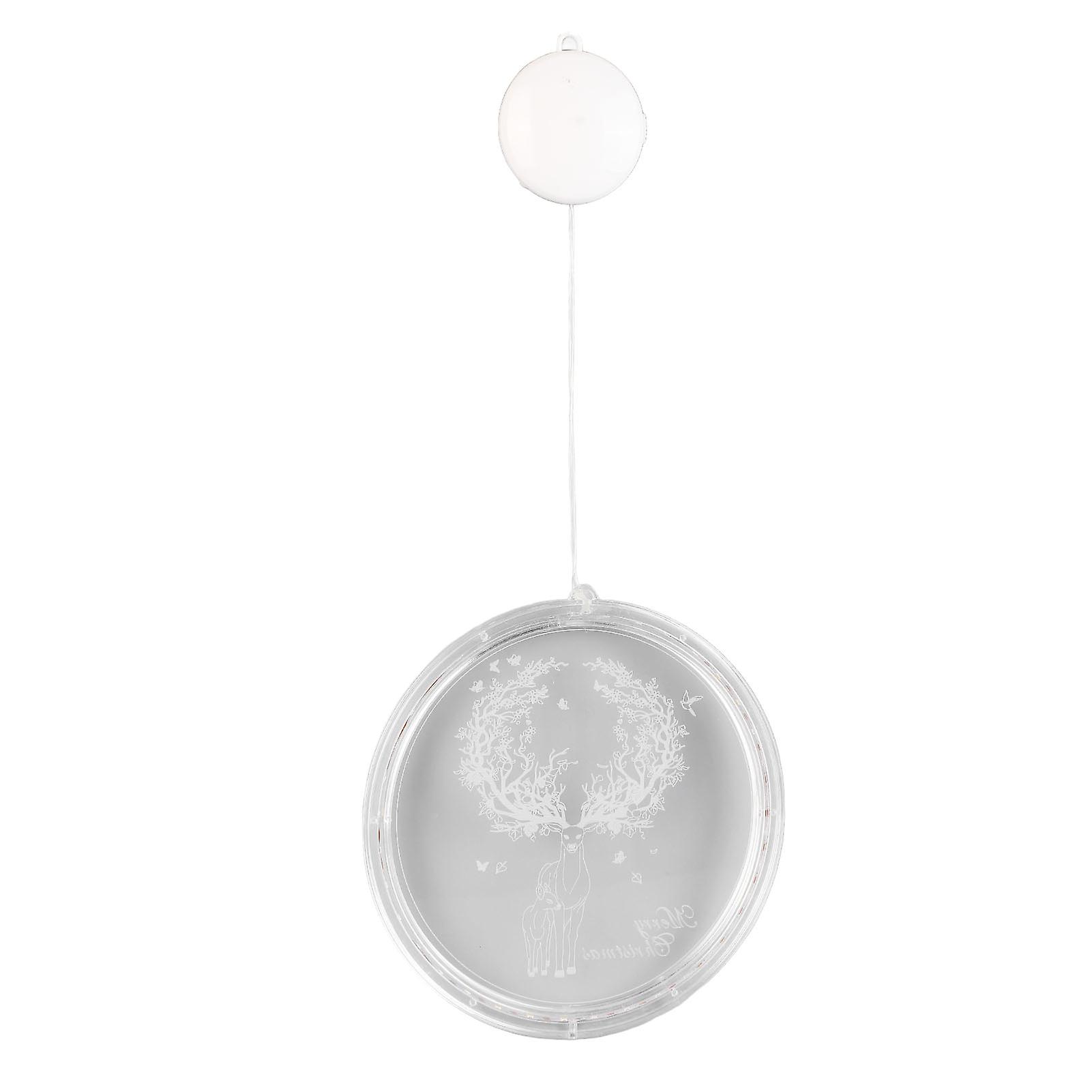Christmas Decorative Window Light Exquisite Elk Pattern Acrylic 3D Hanging Xmas Decorative Light for Wall Window Home