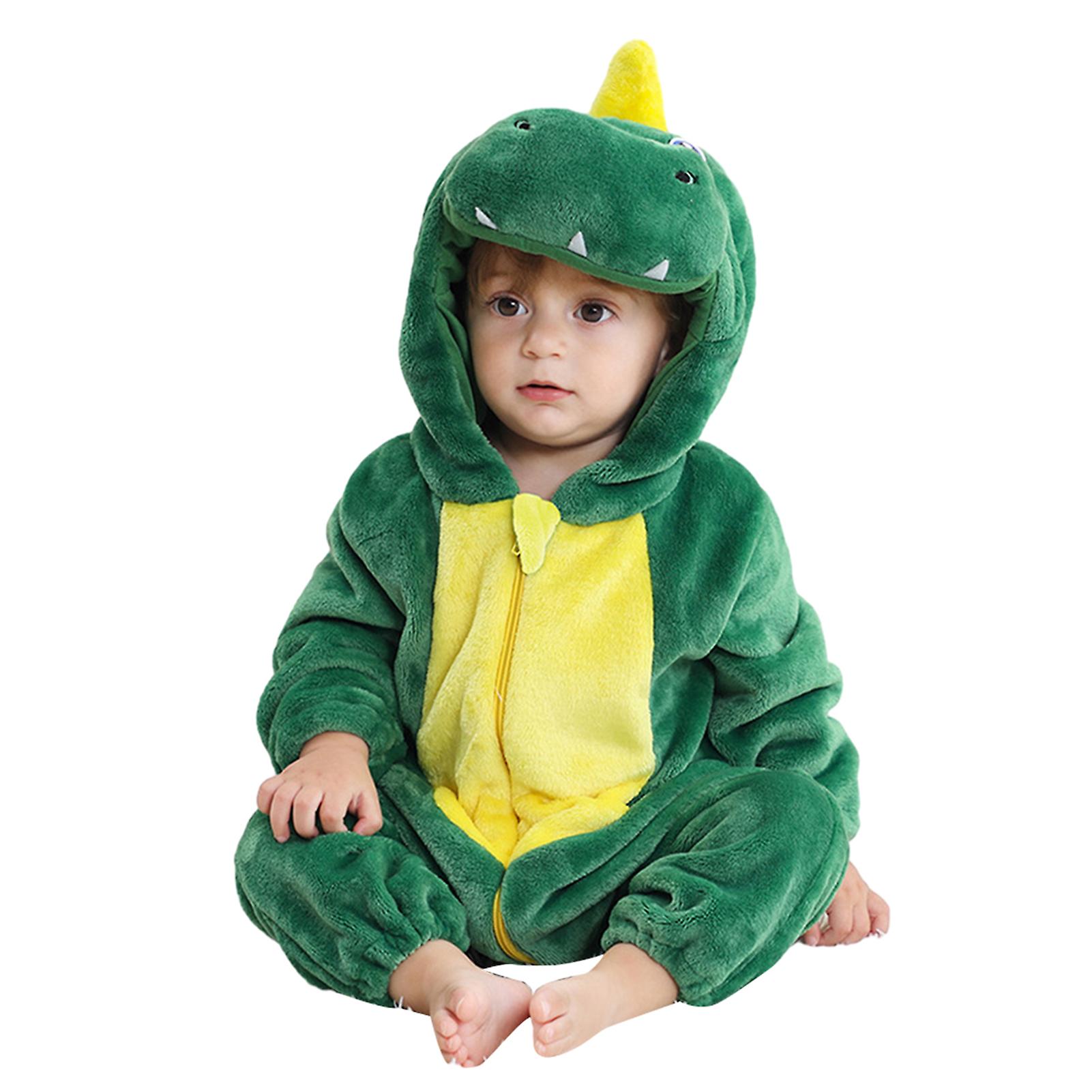 Lovely Green Dragons Hooded Onesie Pajamas Comfortable Soft Night Clothes for Kids Autumn Winter Home
