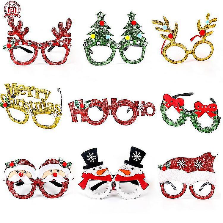 大人と子供のための2023年のクリスマス装飾メガネクリスマスギフト、ホリデー用品、パーティークリエイティブメガネフレーム