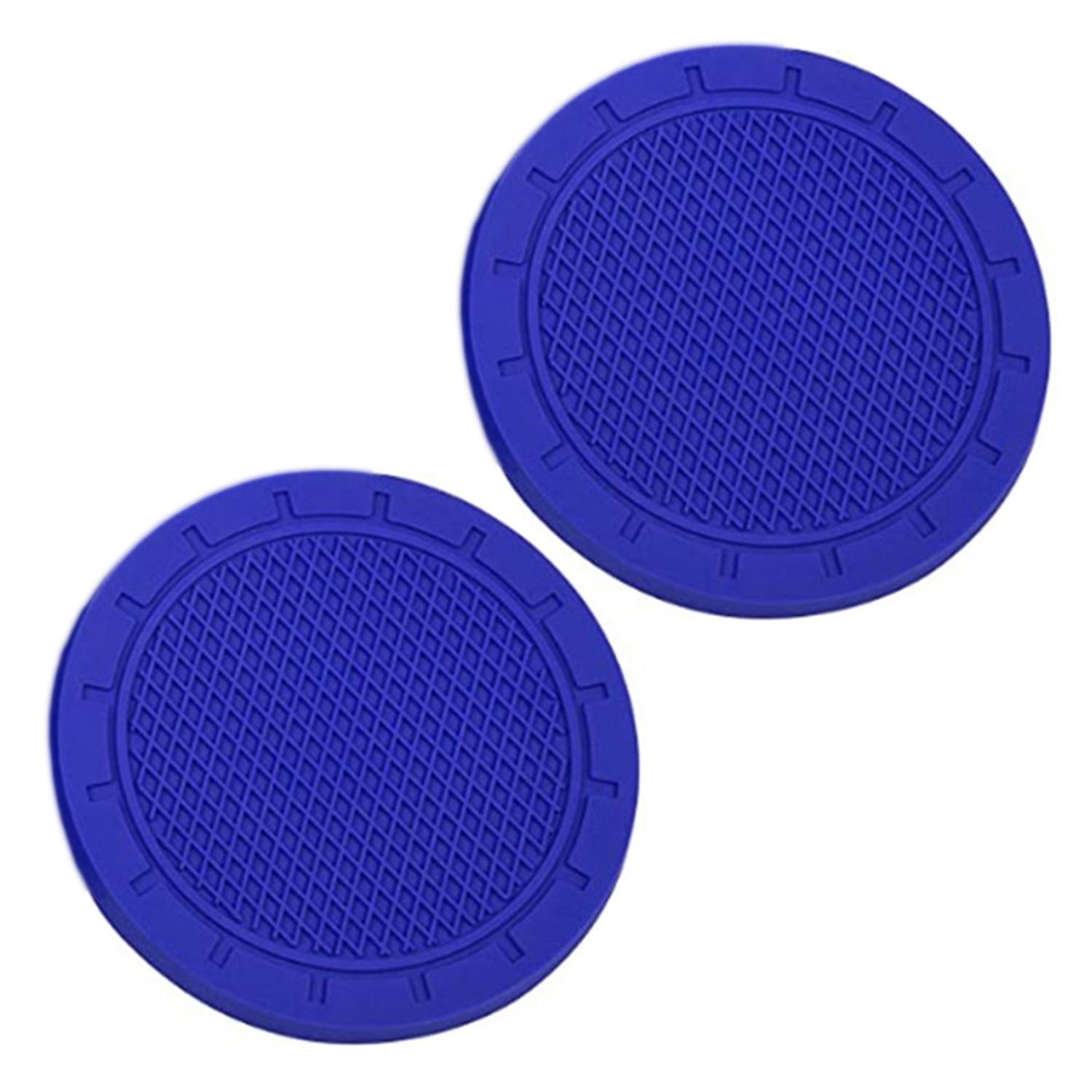 2Pcs Cup Mat Non-slip Shockproof PVC Creative Drink Coasters compatible Vehicle