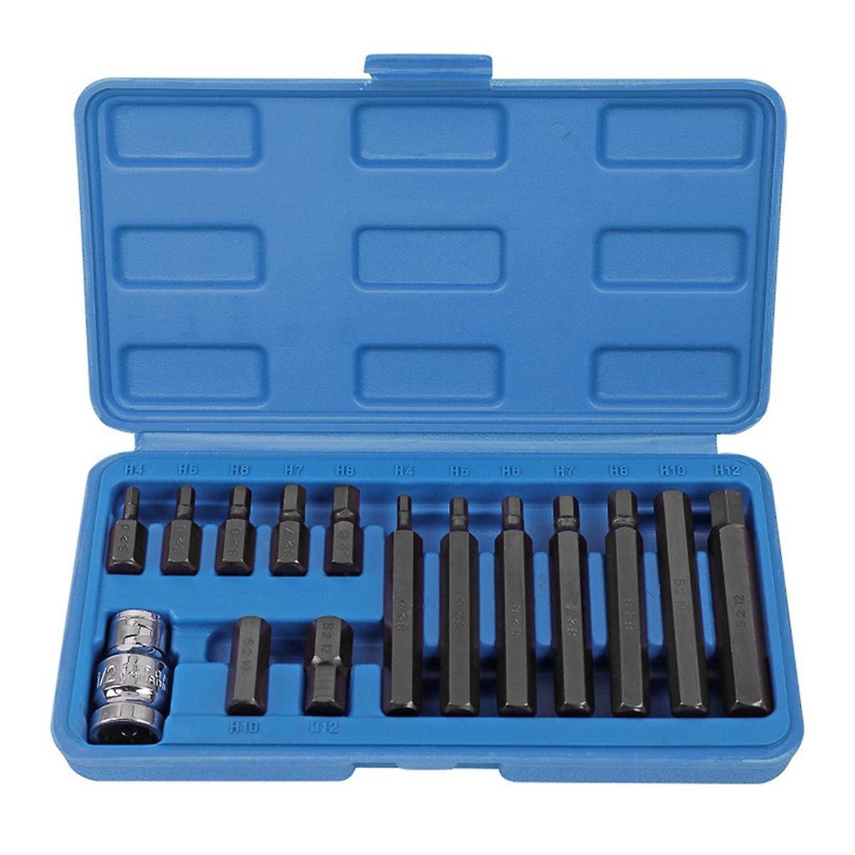 15-Piece Hexagon Socket S2 Screwdriver Head Hexagon Star Screwdriver Set