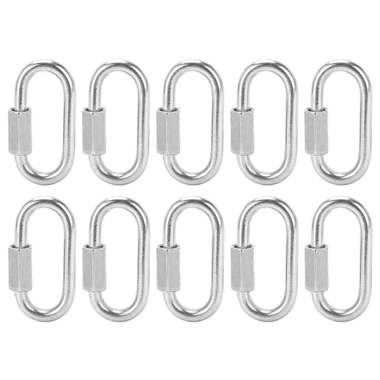 10Pcs Quick Link Connector Chain Locking Threaded Carabiner for Hammock Camping Trailer M5
