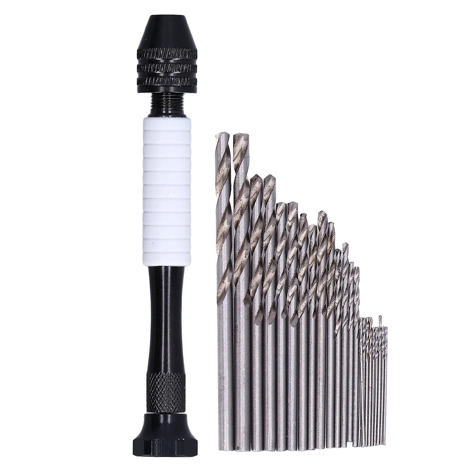 4in Hand Twist Drill Handheld Mini Clamping Drilling Tool with 25Pcs High Speed Steel Bits