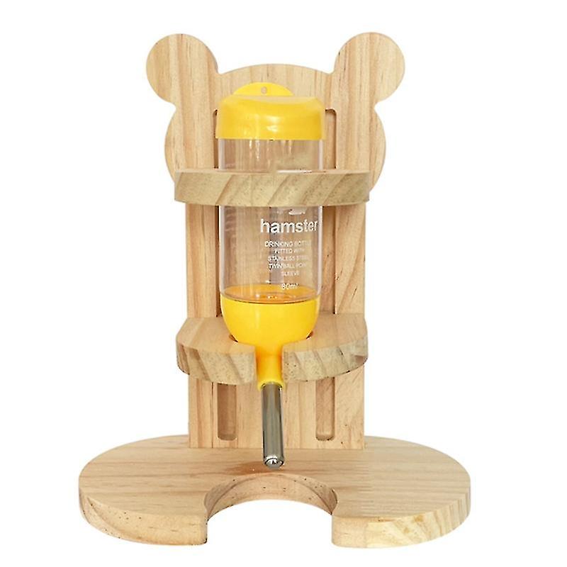 Water Bottle With Wood Base For Ferret/hamster/guinea Pig Height Adjustable