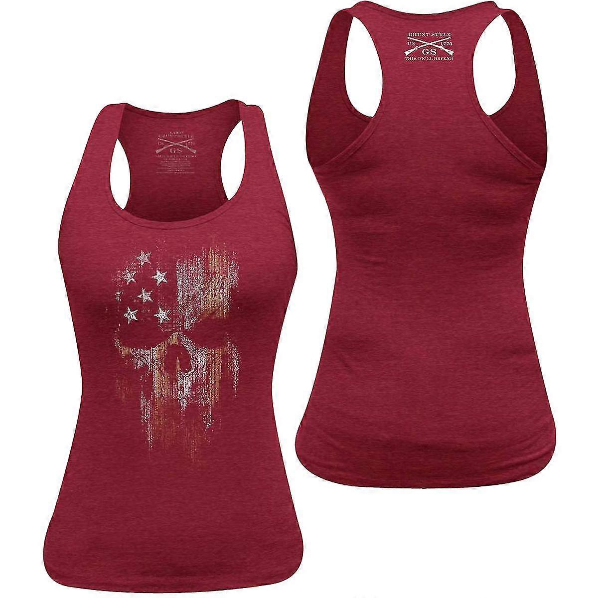 Grunt Style Women's American Reaper Racerback Tank Top - 2XL - Cardinal