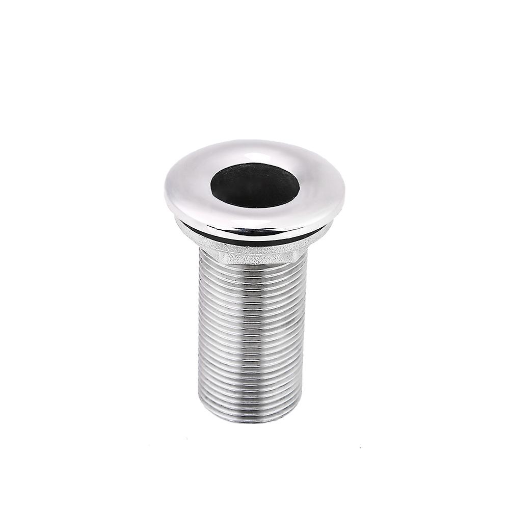 BOROCO Boat Threaded Fitting, 316 Stainless Steel Boat Marine Barbed Hose Thru Drain Threaded Fitting(1")