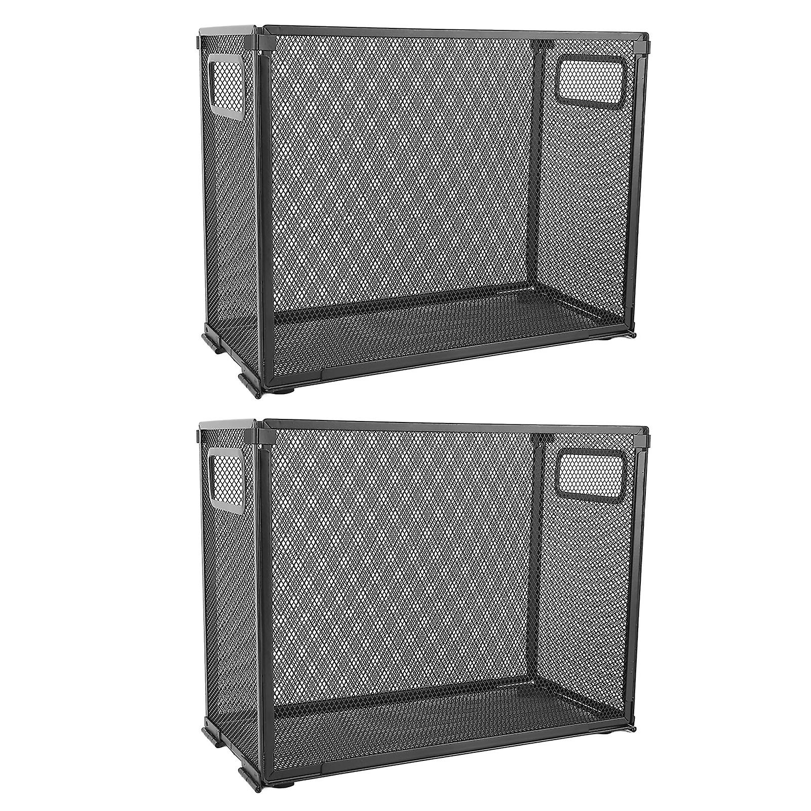 2pcs Mesh File Holder Foldable Metal Mesh File Organizer for Letters Legal Documents Folders Office Organization