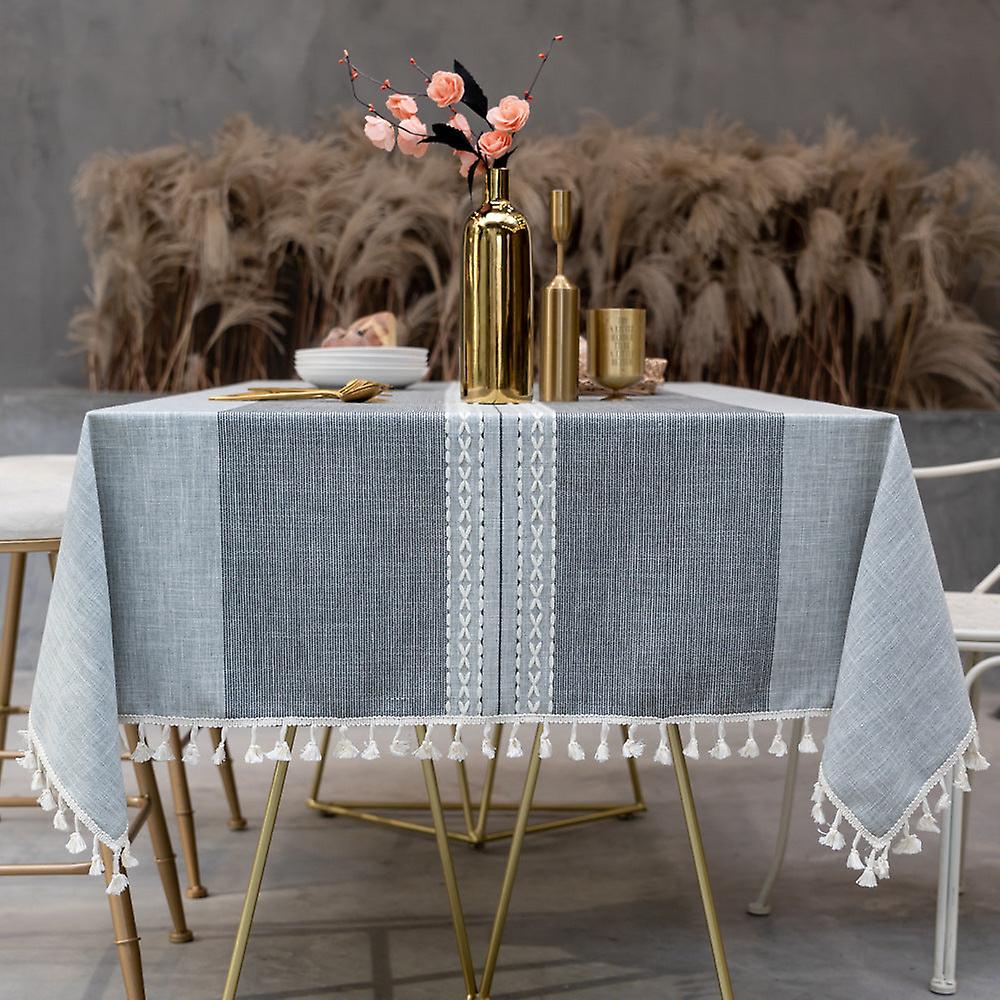 Simple Cotton And Linen Round Tablecloth Imitation Cotton And Linen Rectangular Table Cloth