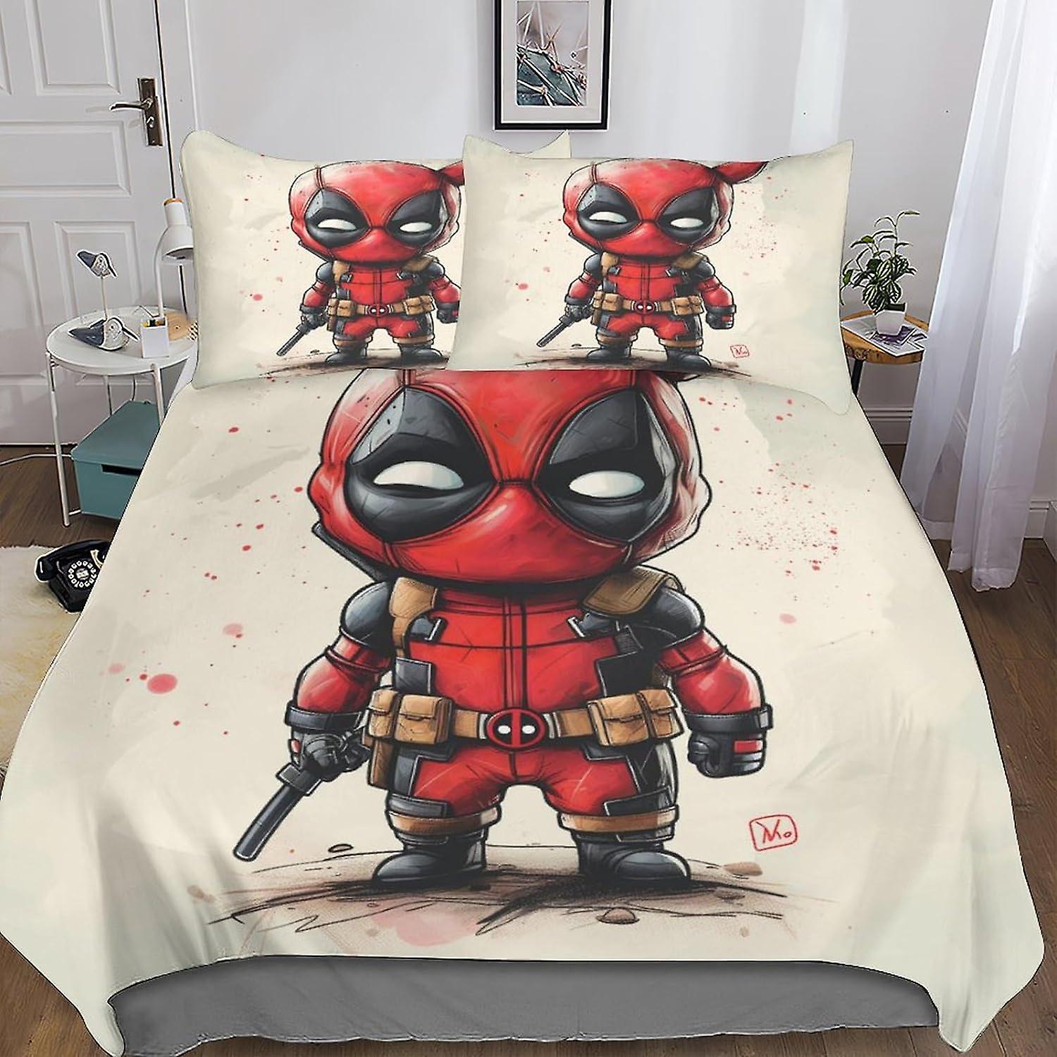 DSJackson Spider-Man 3D Print Quilt Cover 3-piece Movies Film Duvet Cover Bedding Set with Microfiber with Hidden Zipper Closure with Pillowcases for 