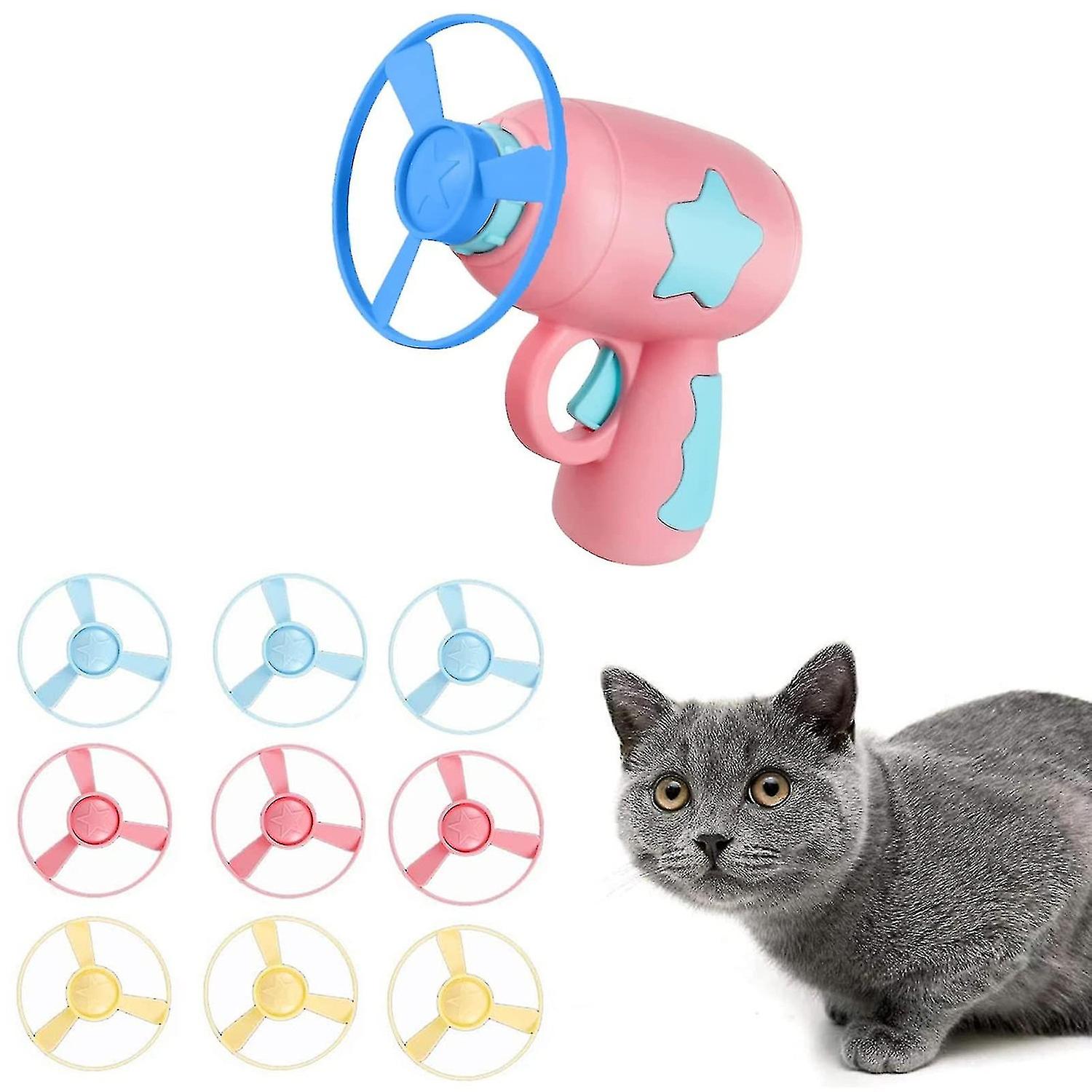 Cat Fetch Toys Colorful Flying Propellers Cat Chasing Flying Propeller Cat Playing Toy avec 1 lancement