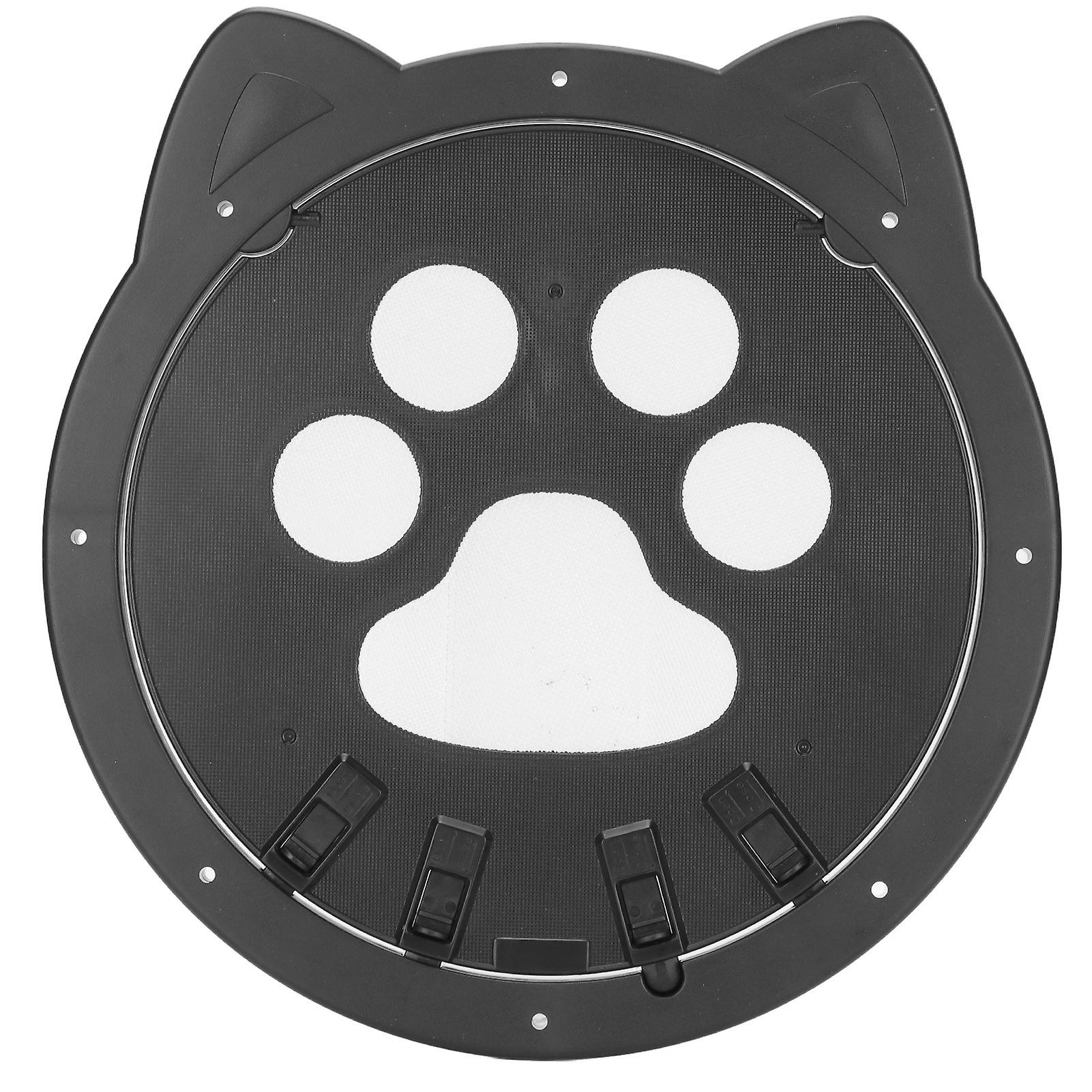 Plastic Cat Door Controlled Access 4 Modes Prevent Collision Magnetic Indoor Cat Door for Pets Black 