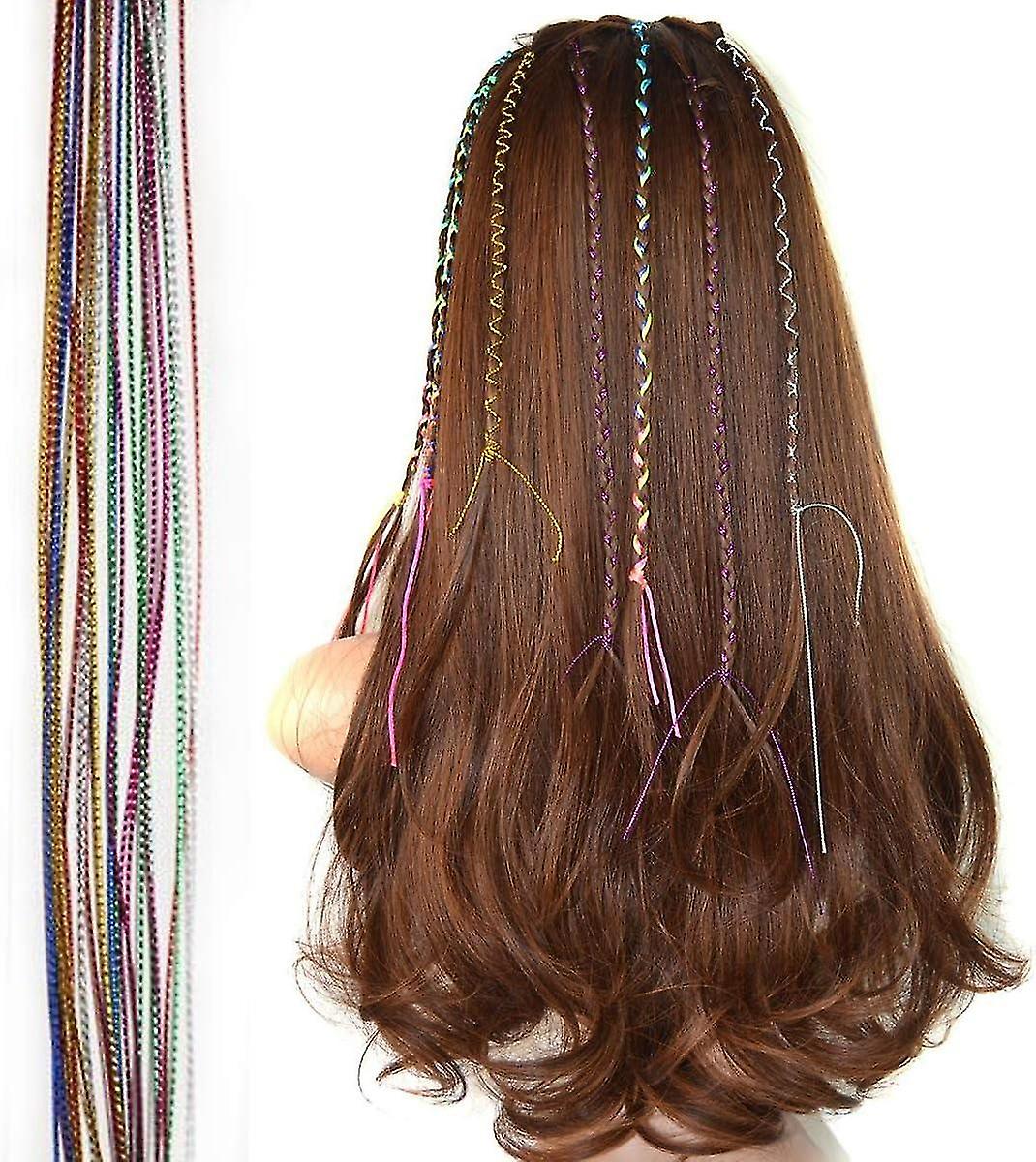 60 pcs (1 style) Braid Hair Color Trendy Hair Braid Accessories DIY Hair and Colorful Hair Braid Rop