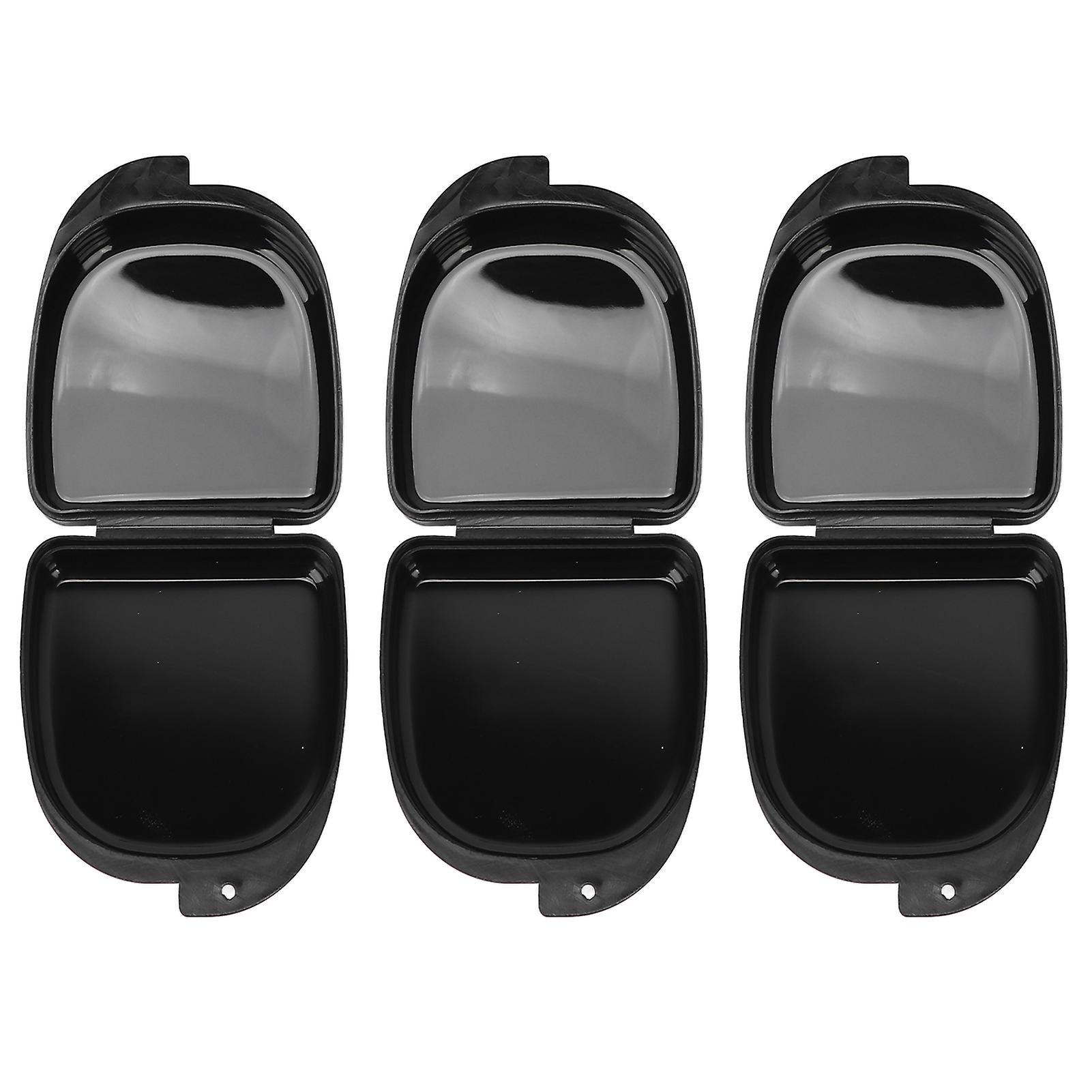 Compact Black Plastic Dental Retainer Case for Half Dentures Storage