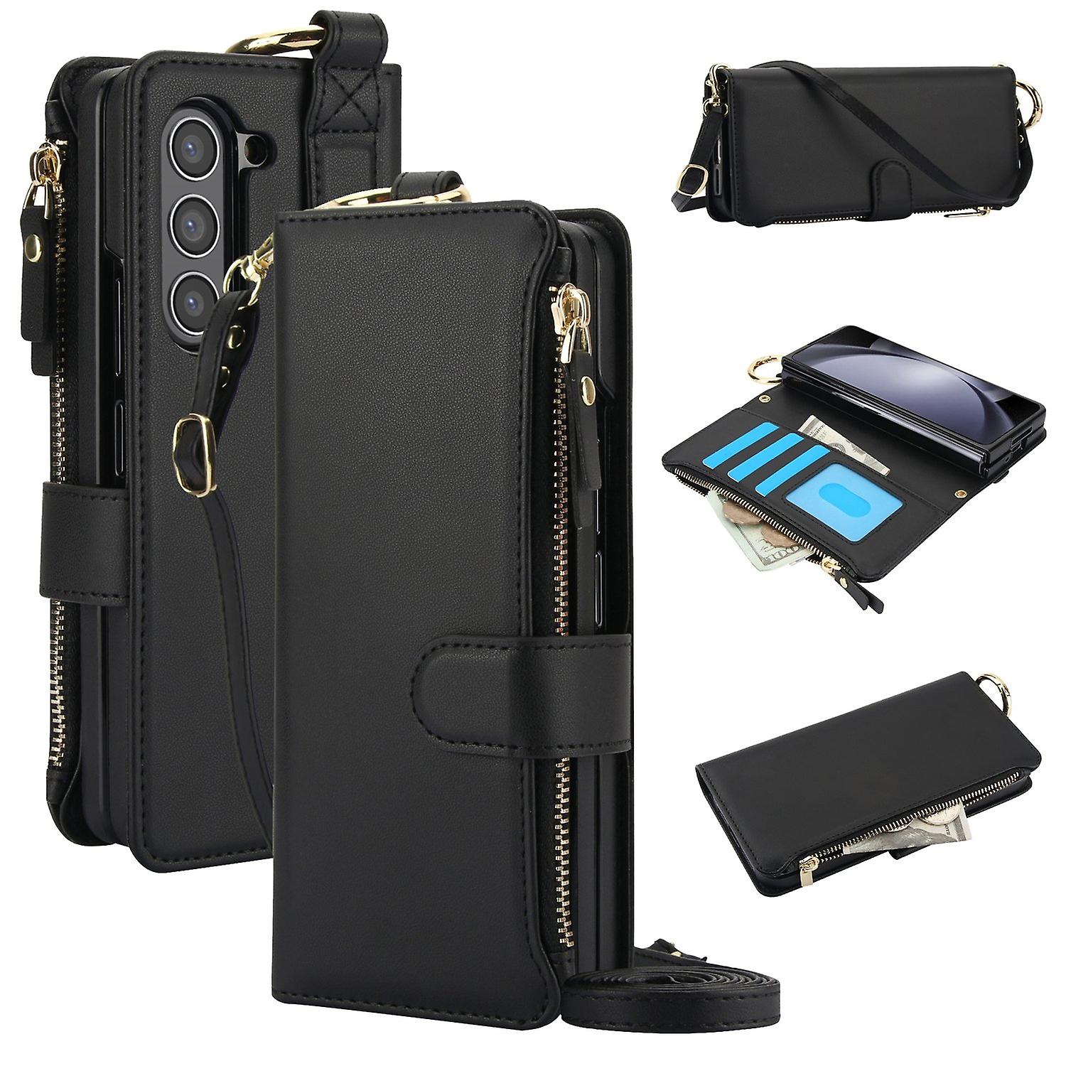 Crossbody Wallet Leather Case For Samsung Galaxy Z Fold5