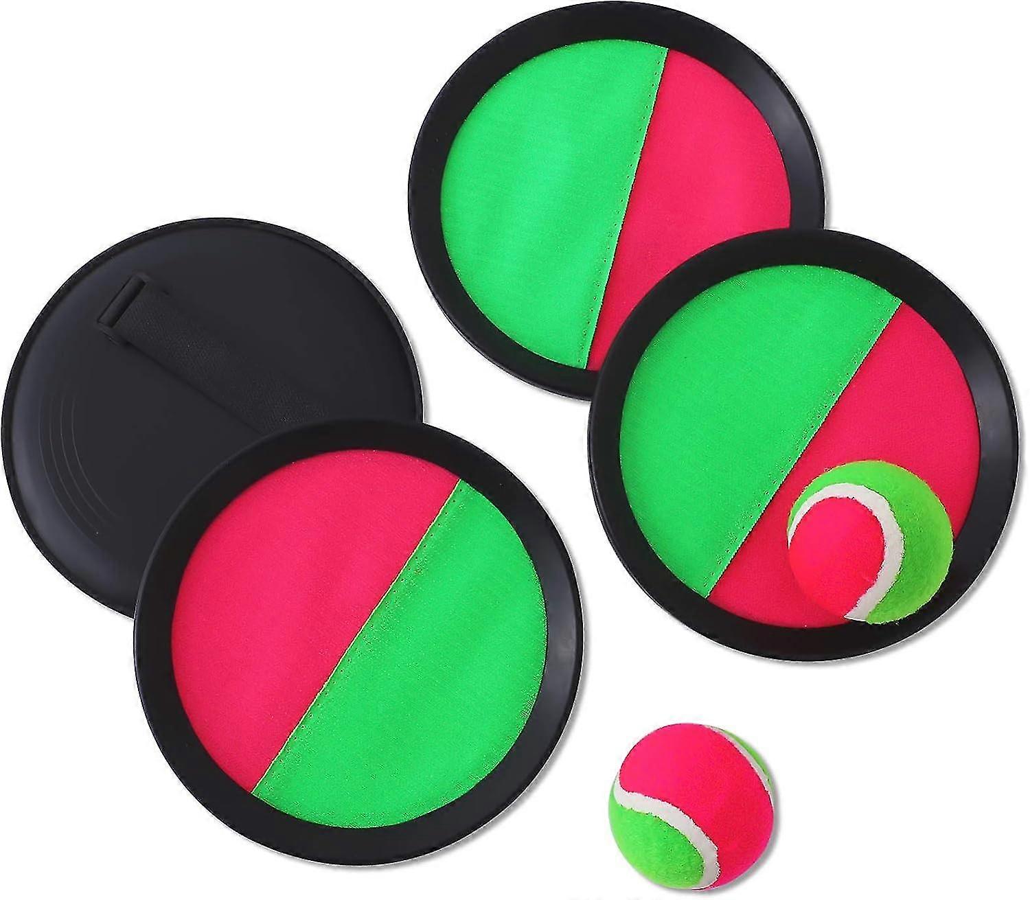 Beach Racket, Catch And Throw Game, 4 Paddles And 2 Balls, Kids Throwing Catch Toy Game Set