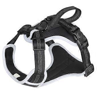 Arnés para perros Triángulo Agarre ergonómico fijo Reflectante ajustable Arnés de pecho para perros transpirables para caminar al aire libre negro M, adecuado para 6?15.5kg/13