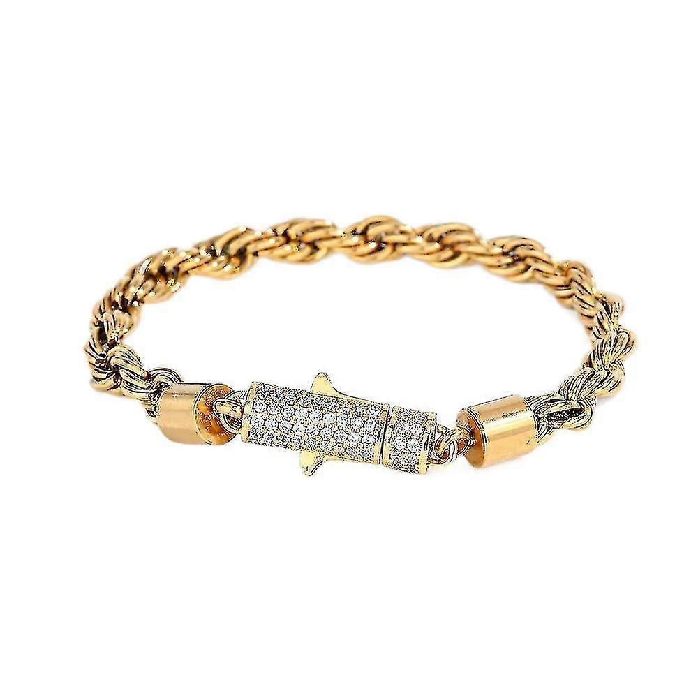 Twist Bracelet With Diamond Buckle