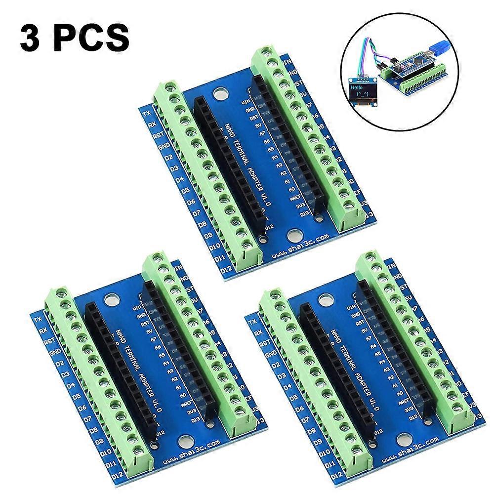 QQDD 5pcs Nano Screw Terminal Adapter Shield Expansion Board Nano V1.0 AVR AU Module compatible with Arduin