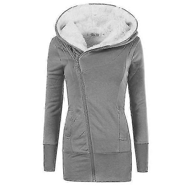 Vinterkvinnor Fleece lång kappa