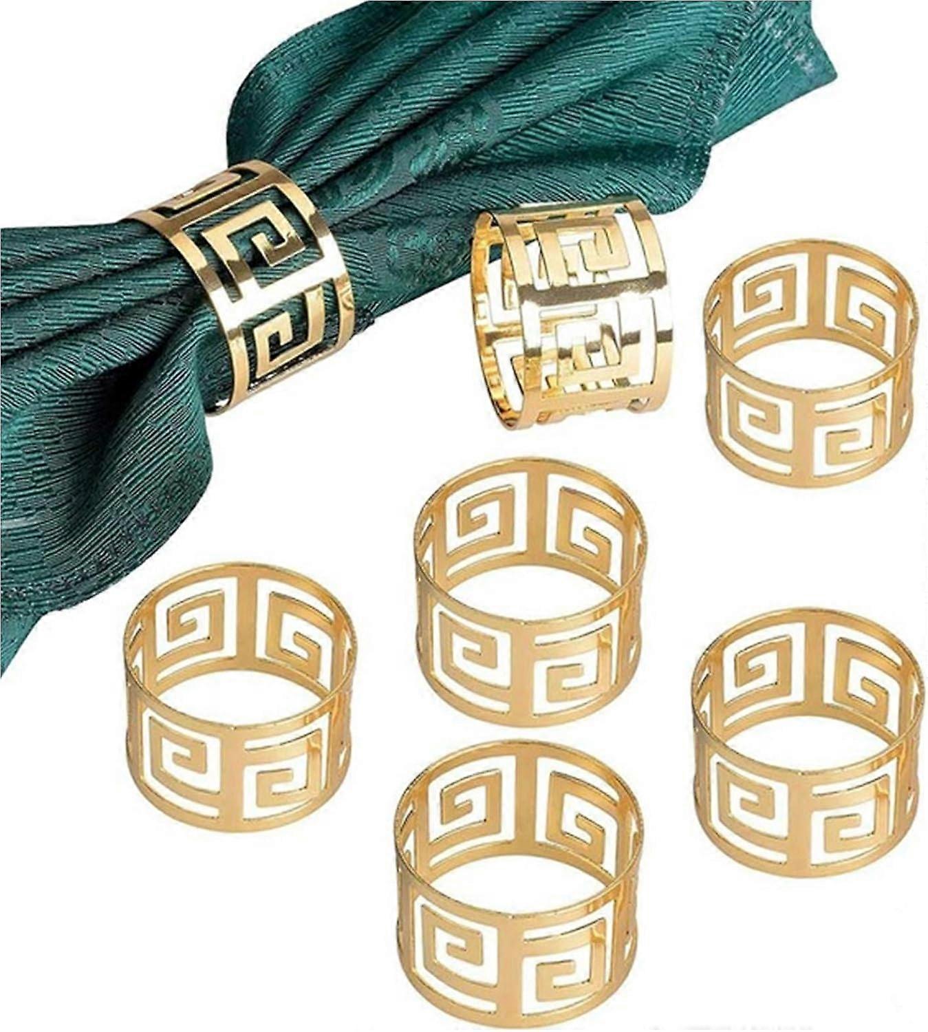 6 قطع حلقات منديل، أصحاب المناديل المعدنية أبازيم حلقات منديل لتناول العشاء، الجدول الديكور