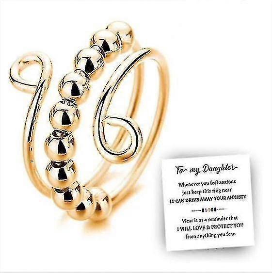 To My Daughter - Drive Away Your Anxiety Circle Beads Fidget Ring Adjustable