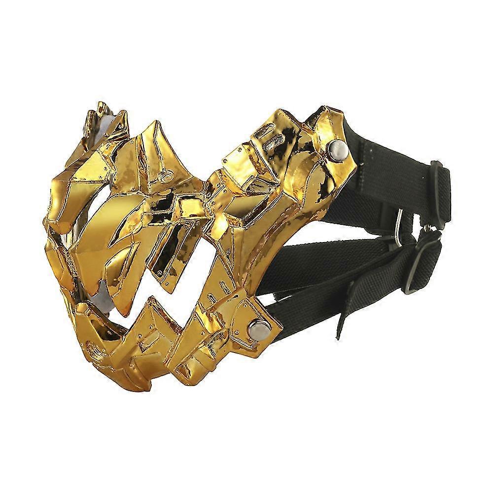 ハロウィーンゴールドプラスチックハーフフェイスマスクパーティーイベント用