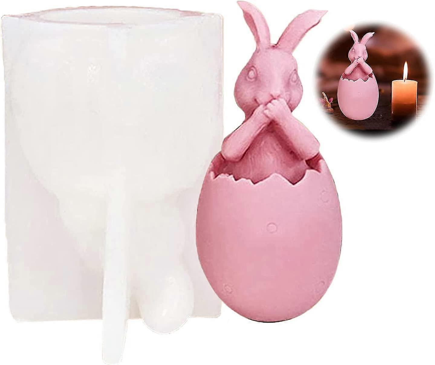 Easter Bunny Candle Molds, 3D Easter Silicone Candle Mold