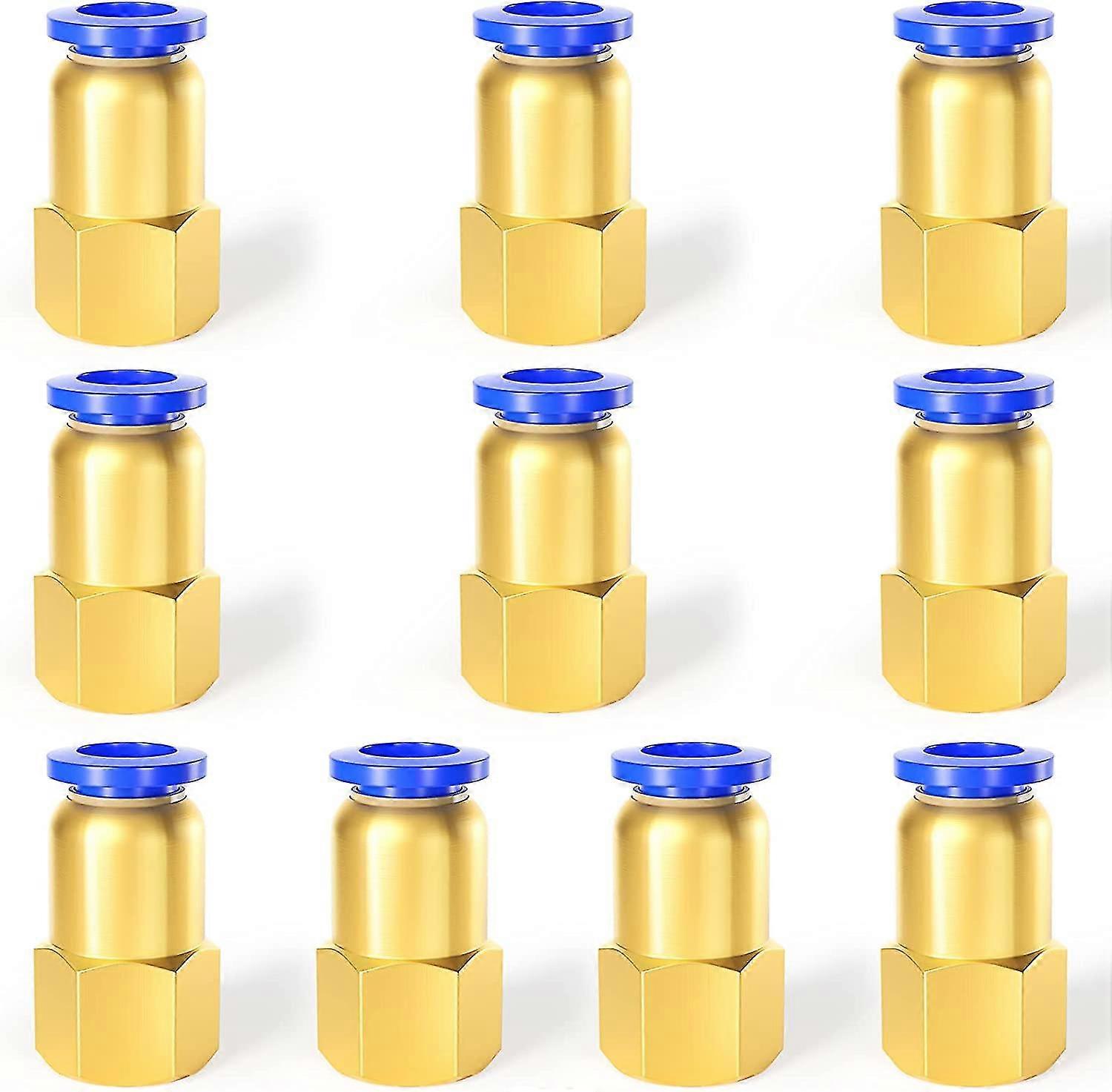 10 pcs 8mm tube od x 1/8 bsp male straight push to connect fittings (pcf8-01) gold betterlifefg