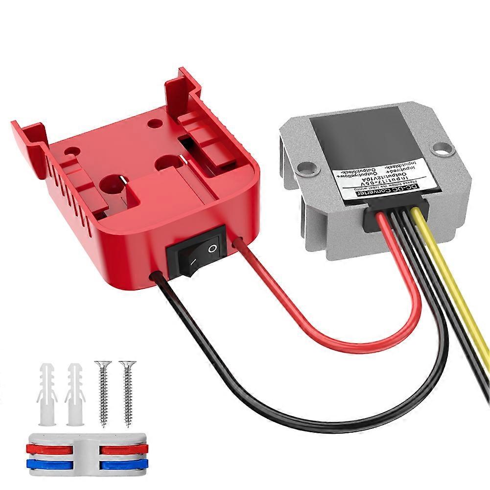 For Adapter Applicable to 18V Lithium Battery Adapter + DC-DC Buck (12V,10A,120W) Without Fuse