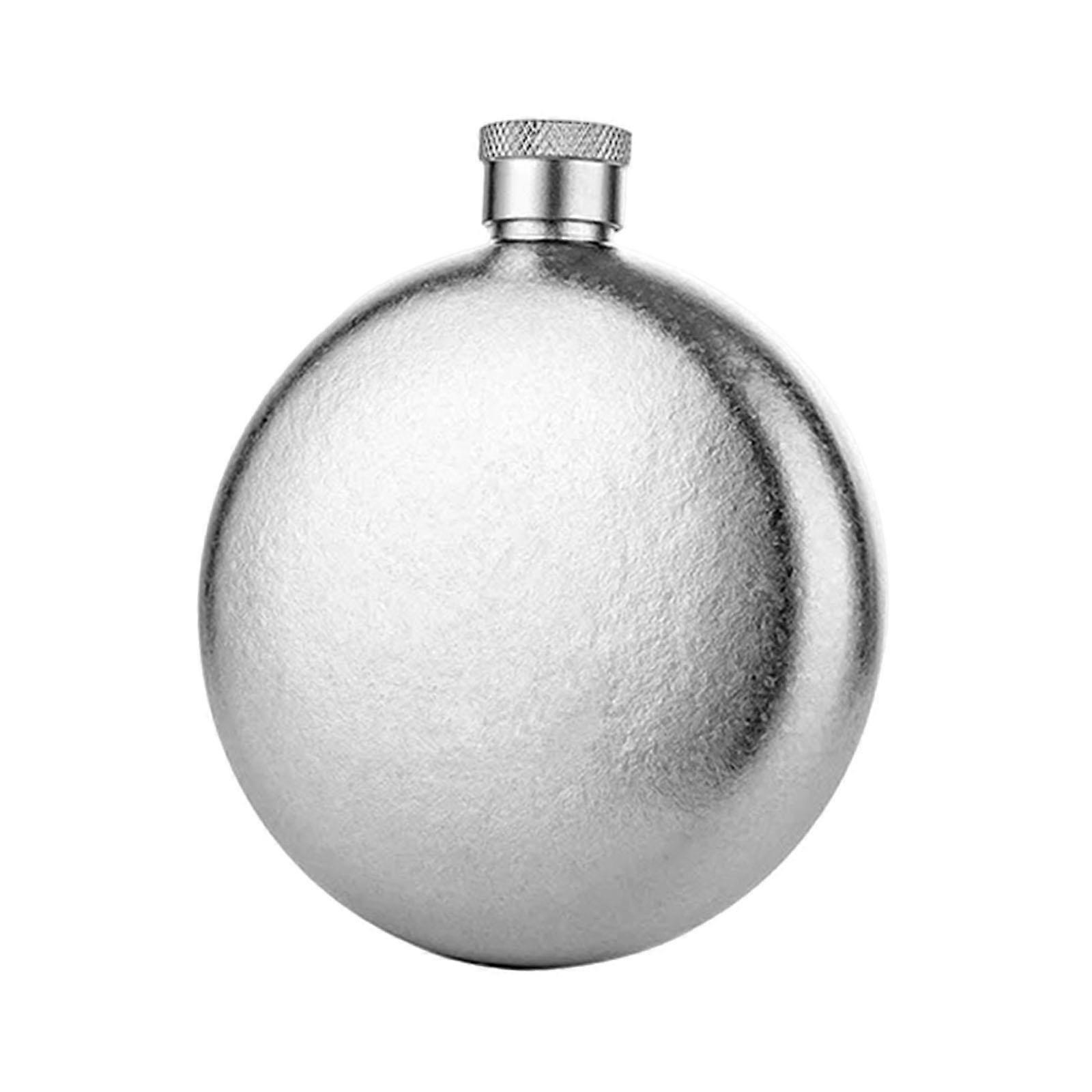 Titanium Hip Flask with Lid Liquor Container for Backpacking Camping Outdoor Silver