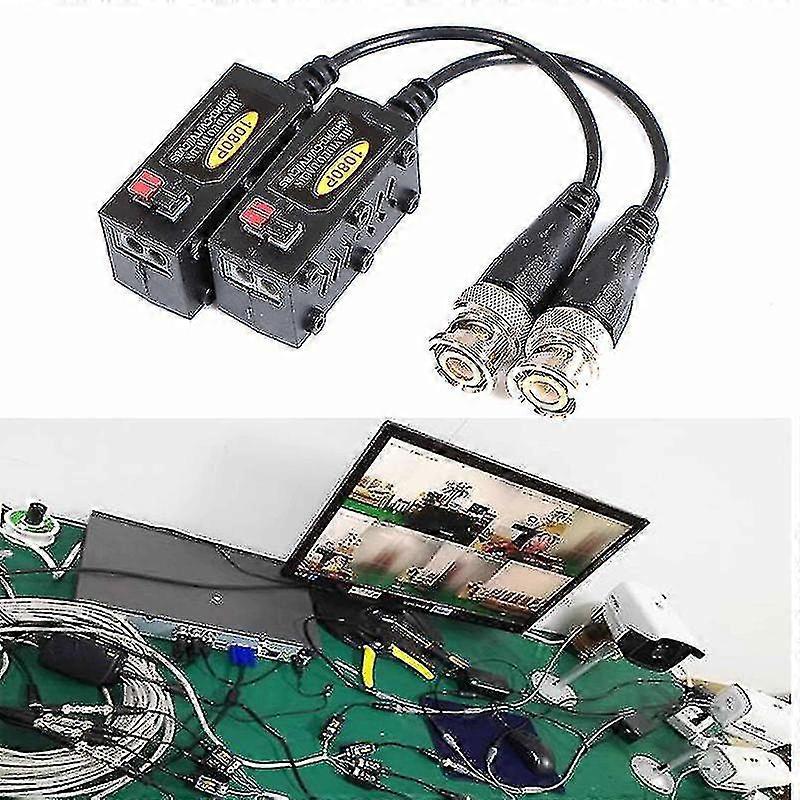 2pcs Cctv Passive Video Balun 1080p Ahd/cvi/tvi/cvbs Network To Bnc Transmitter