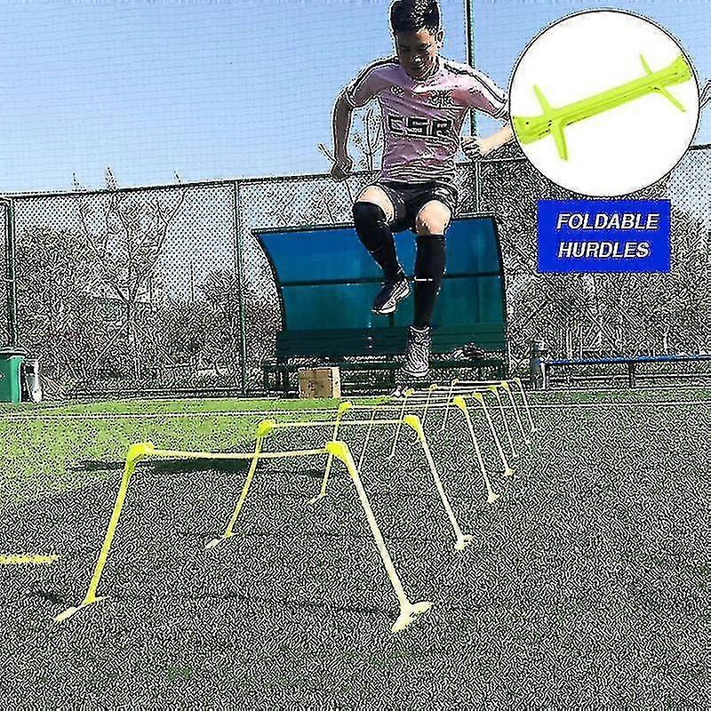 5 יחידות חבילת אימוני ספורט ניידים משוכות זריזות כדורגל כדורגל מהירות פליומטרית משוכות מתקפלות מתקפלות