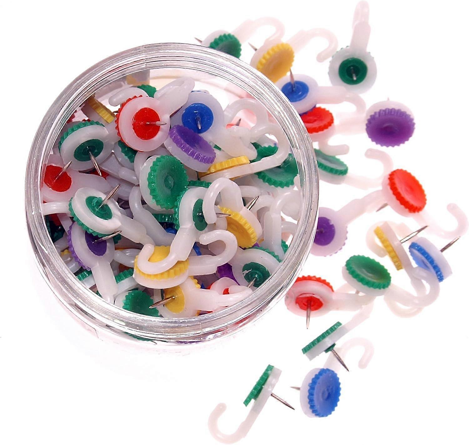 Creative Thumbtacks with Hooks Toothed Plastic Thumbtacks Thumbtacks Display Craft Notes Photo Craft 36 pcs,2024 Ping