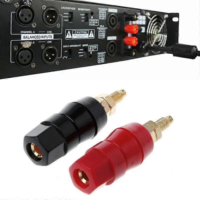 Audio Speaker Terminal 4mm Banana Plug Red and Black Connector Amplifier Binding