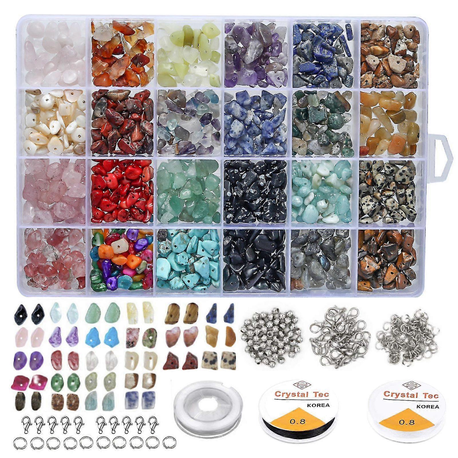 Crystal Jewelry Making Kit, Ring Making Kit With Crystal Gemstone Beads