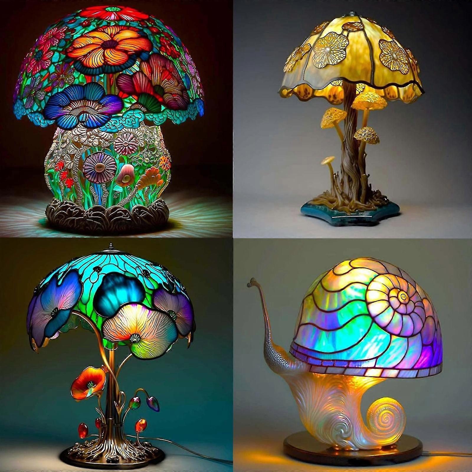 Stained Glass Plant Series Table Lampnull