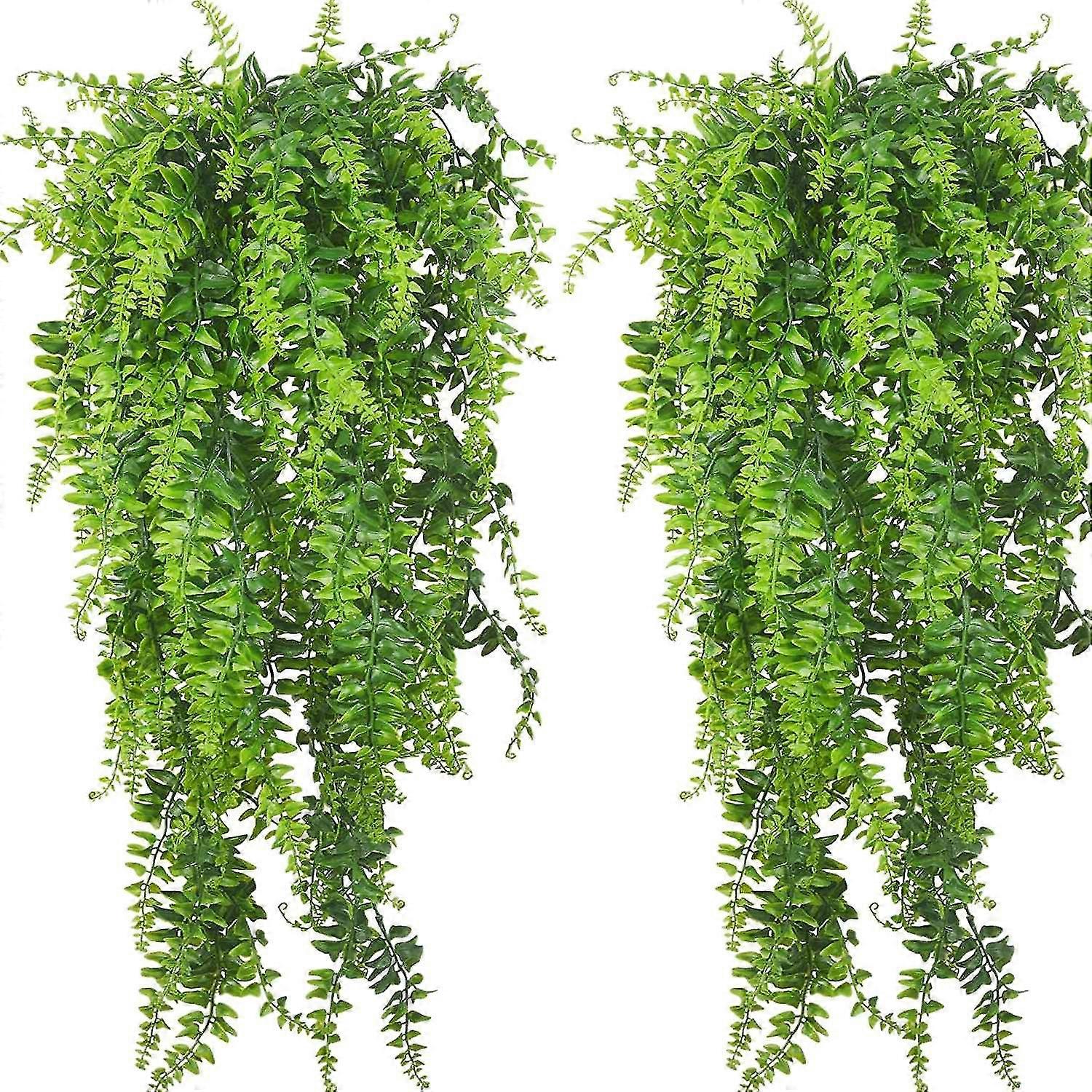 4 Pcs Artificial Plants Vines Boston Fern Persian Rattan Greenery Ferns Ivy For Wall Hanging Basket