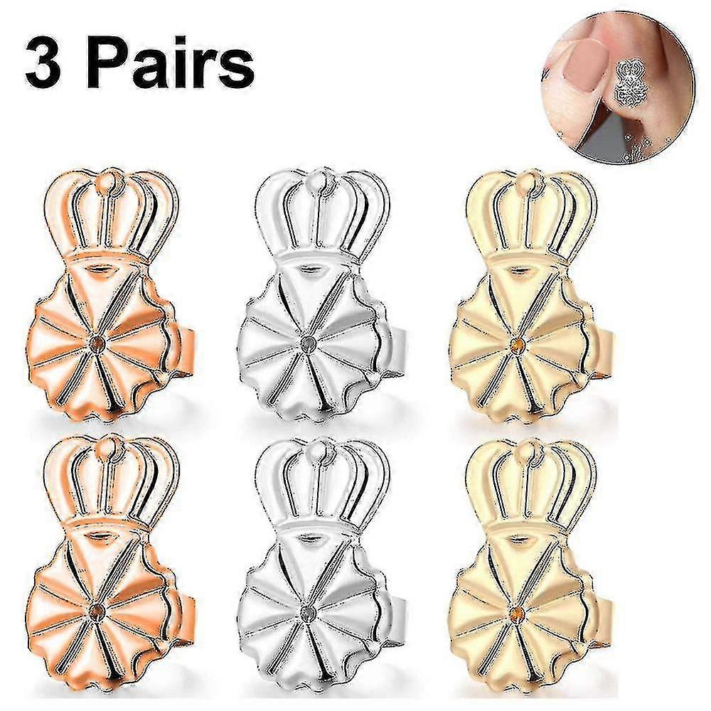 3 Pairs Earring Lifters,hypoallergenic Earring Backs For Droopy Ears