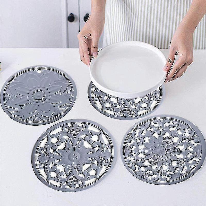 Trivet Slip Coasters Holder Table Silicone Kitchen 3pcs/set