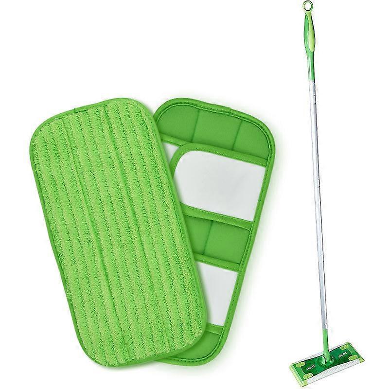 Reusable Mop Pads Compatible with Swiffer Sweeper Mops-12 Inch Washable Microfiber Wet Pads Refills Dry Sweeping Cloths Heavy Duty Mop Head Replacemen