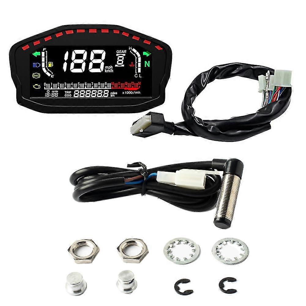 Universal Motorcycle Va Lcd Speedometer Digital Meter Odometer 2/4 Cylinders For Speed Meter