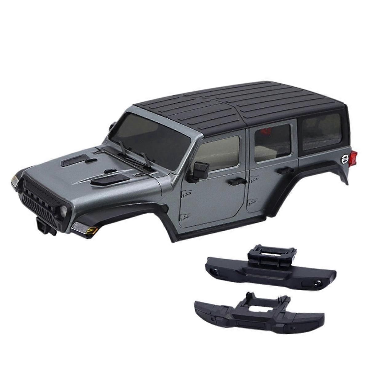155mm Wheelbase RC Car Body Shell Chassis Kit with Front Rear Bumpers for 1/18 RC Crawler TRX4M Gra