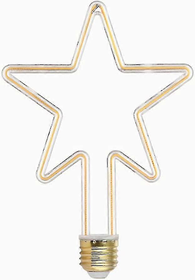 4w E27クリエイティブLed電球装飾的な星形のフィラメント電球ウォームホワイト2700k AC 220v 360光拡散角度