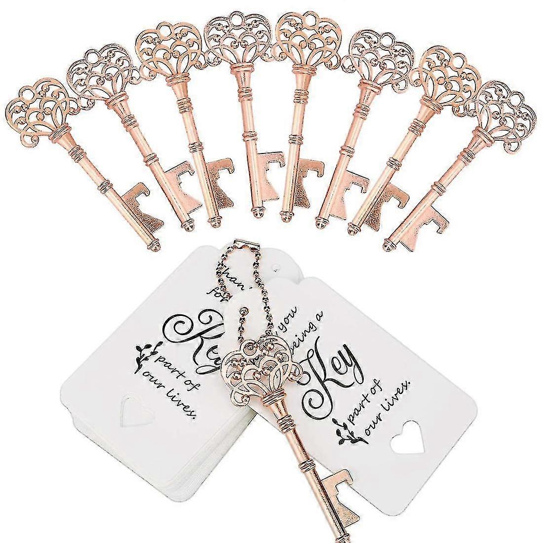 Abridor de garrafas de chave de 60set com cartão e correntes compatíveis com casamento/natal
