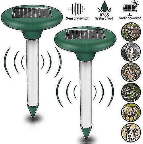 Solar Mole Repellant, Ultrasonic Solar Mole Repellant, Vole Repellant, Mole Repellent, Pest Control With Ip56 For The Garden, 2 Pieces