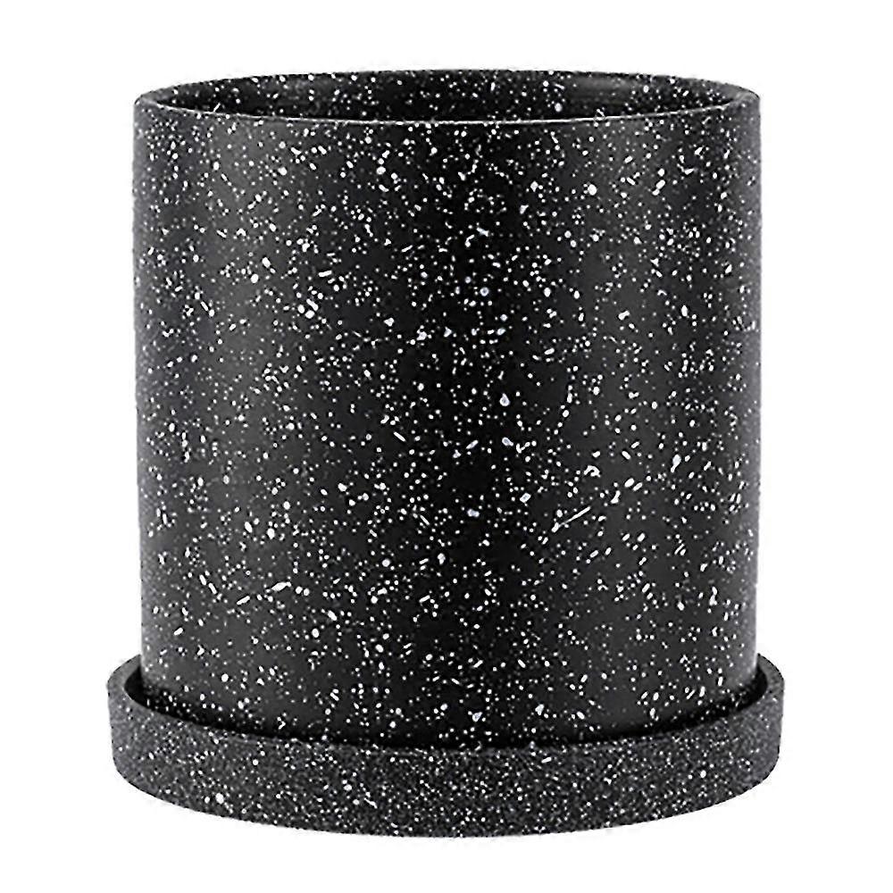 ceramic flower pot with tray storage container plant flowerpot black