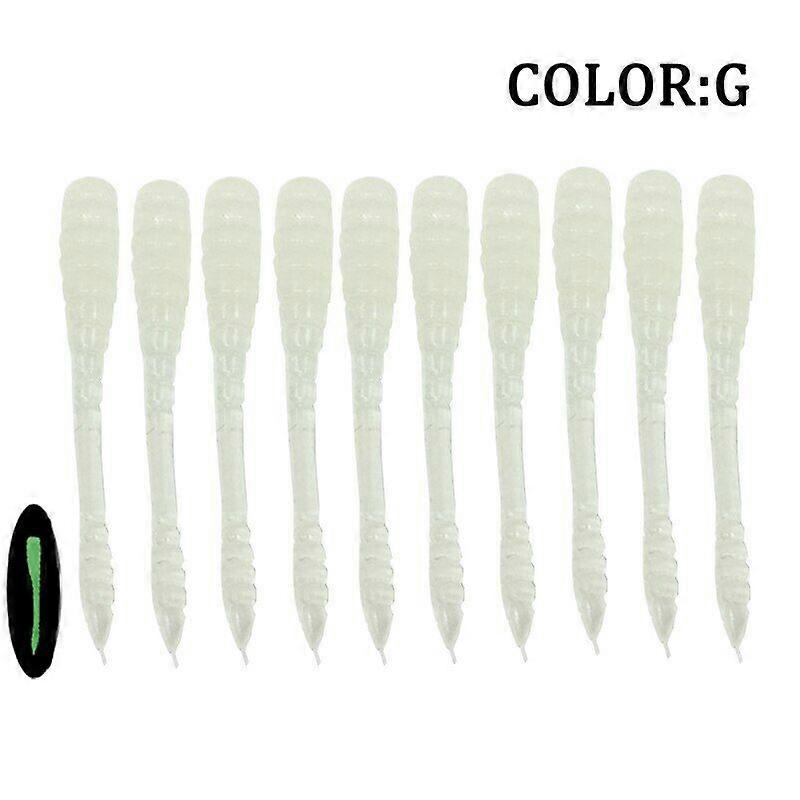 Artificial Soft Worm Maggots Bait Silicon Jig Shad Swimming Fishing Lures 50Pcs