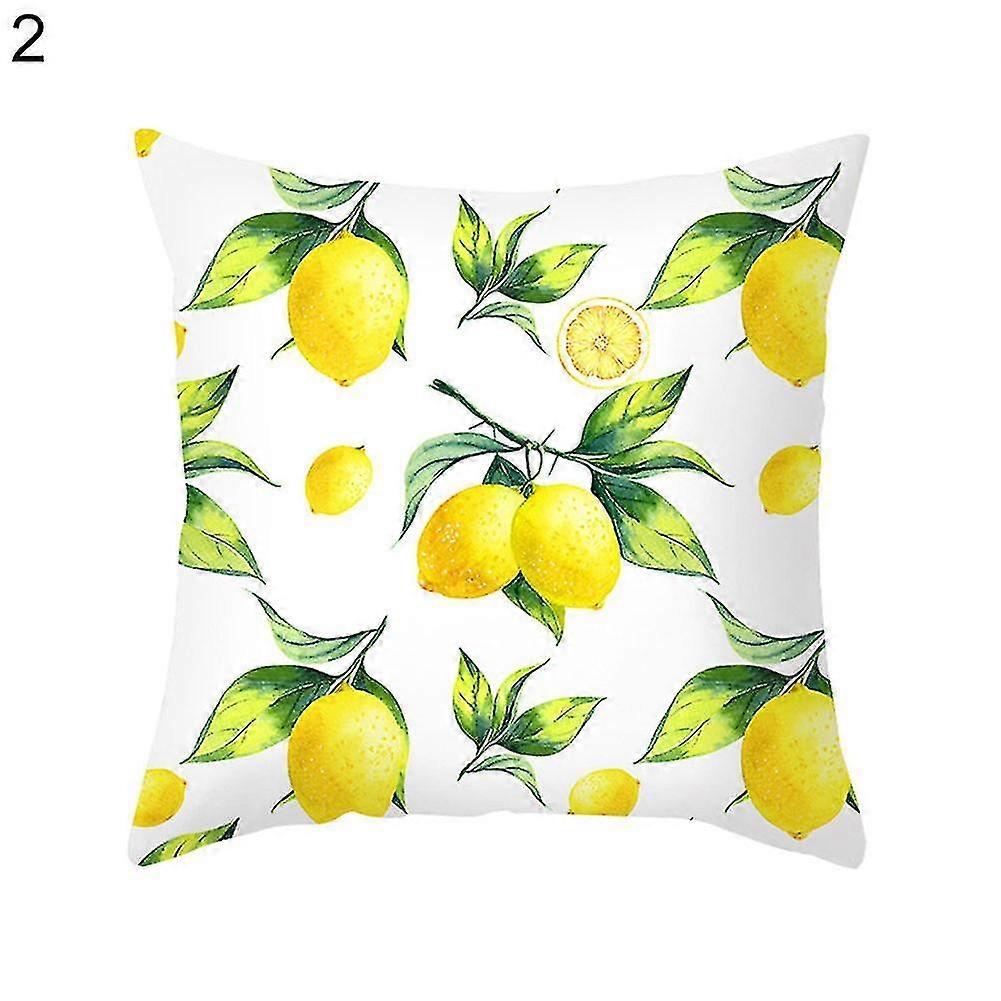 45x45cmレモンオレンジプリントスローピローケースクッションカバーホームソファベッド装飾