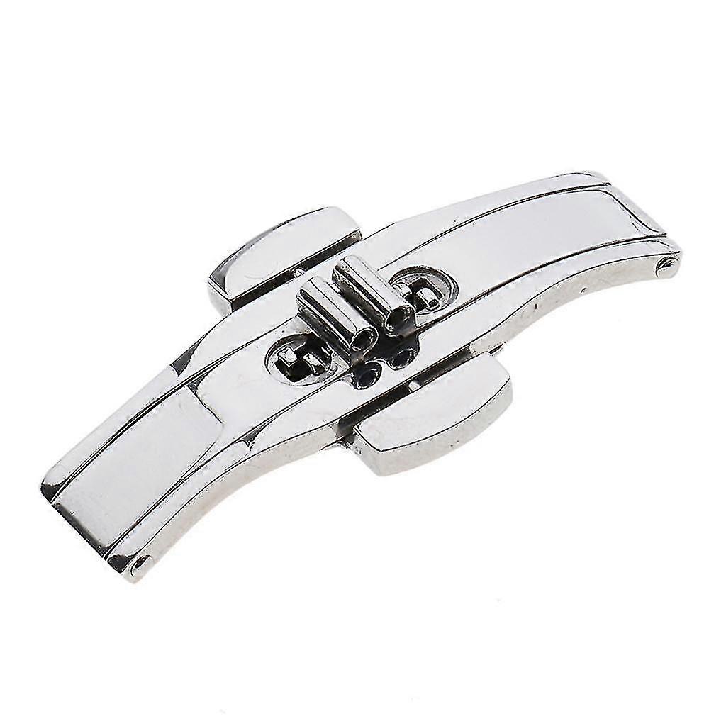 Stainless Steel Double Push Button Butterfly Deployment Watch Buckle - 5x18mm