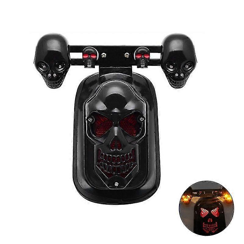 Motorcycle 12v Turn Signals Blinker Skull Tail Light Rear Brake Indicator Lamp
